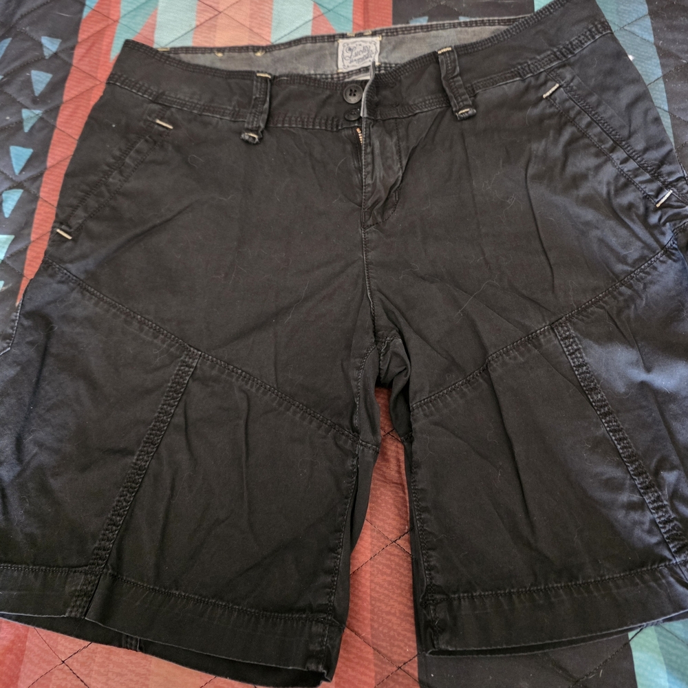 Lucky Brand Black Bermuda Utility Shorts